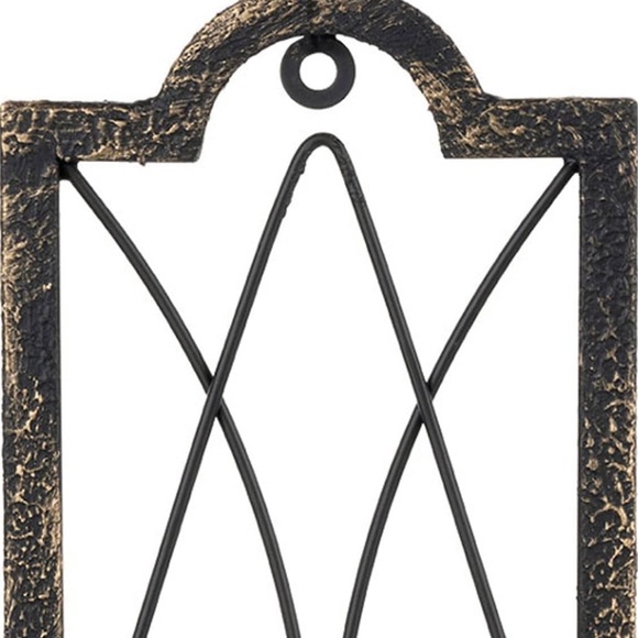 Gothic Candle Sconce Set of 2 -Gold Black Metal Wall Candle Holder Rustic - Picture 5 of 7